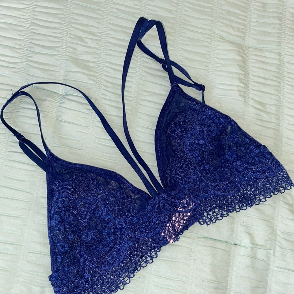 Elegant Blue Lace Bralette